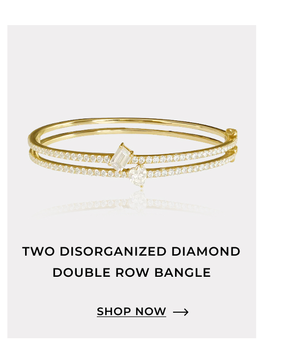 Two Disorganized Diamond Double Row Bangle