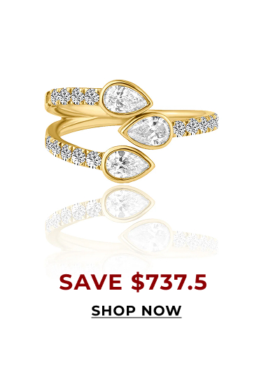 Three Solitaire Pave Band Ring