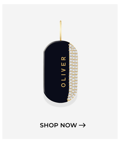 Enamel Side Pave Oval Charm