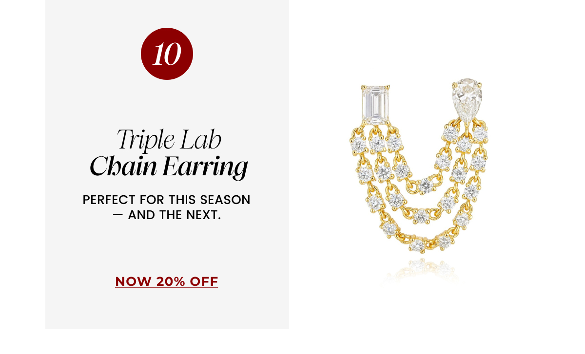 Two Diamond Triple Lab Chain Earring