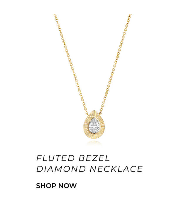 Fluted Bezel Diamond Necklace