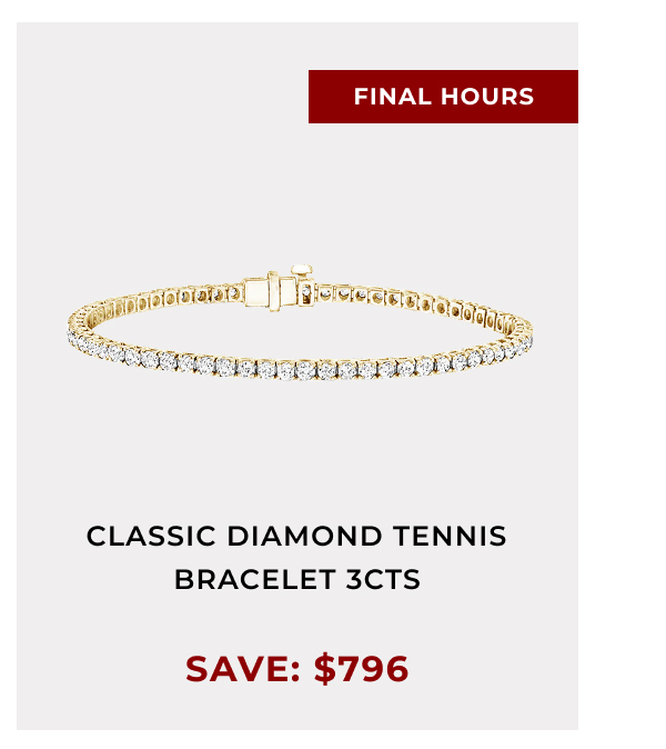 Classic Diamond Tennis Bracelet 3cts