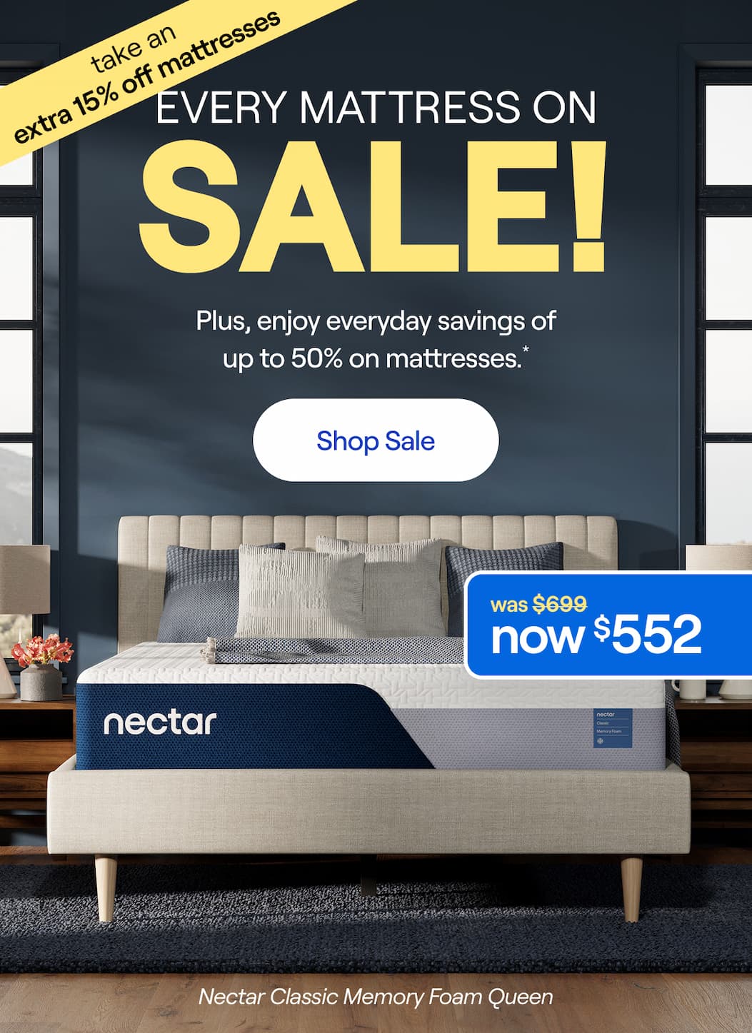 Price Drop On Every Mattress: Take an extra 15% off and get your best sleep at its best price — but only for 4 days.