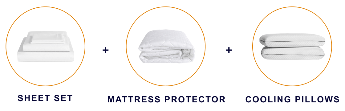 SHEET SET MATTRESS PROTECTOR COOLING PILLOWS 