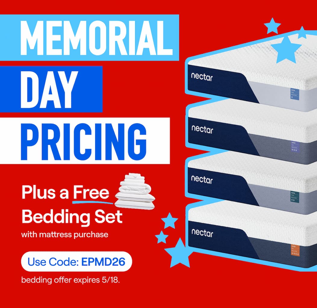 FREE Bedding Set with Mattress Purchase + Early Memorial Day Pricing! Use Code EPMD26