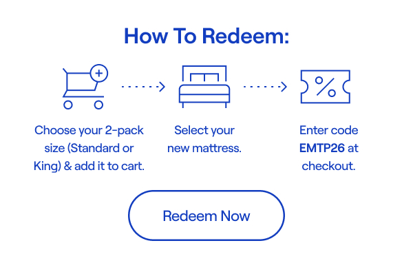 Free 2-Pack Tri-Comfort Cooling Pillow with mattress order (select Standard or King)