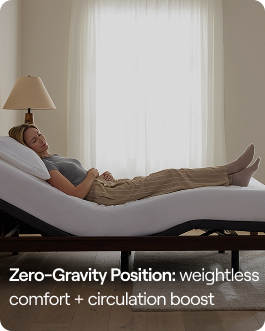 Zero-Gravity Position: weightless comfort + circulation boost