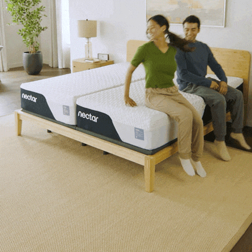 Model on Nectar Mattress & Adjustable Base (Content Creators)