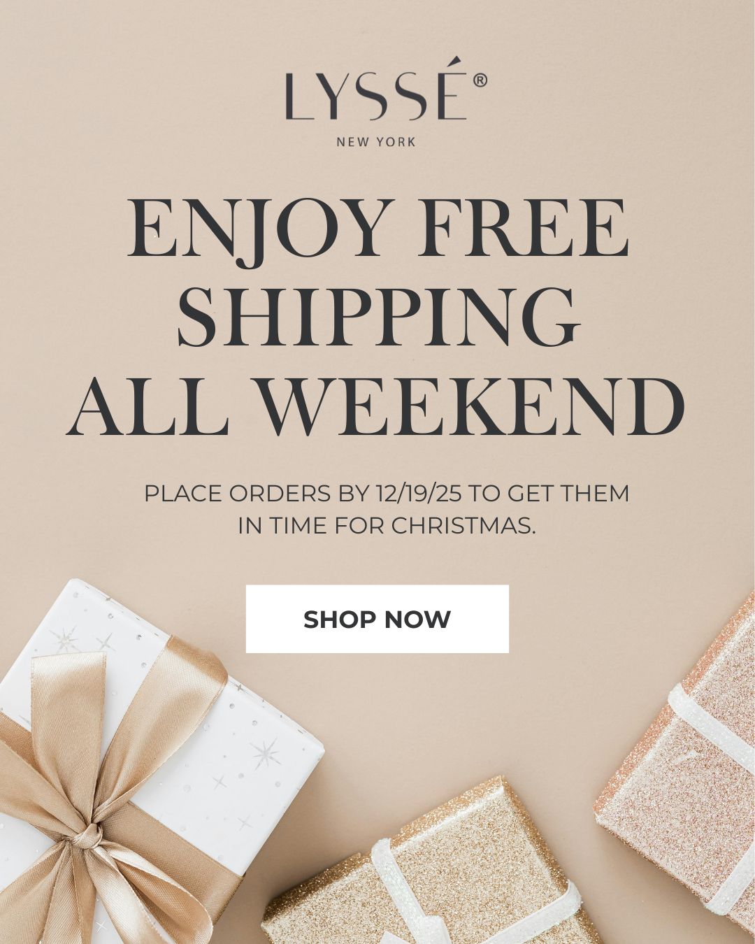 ENJOY FREE SHIPPING ALL WEEKEND