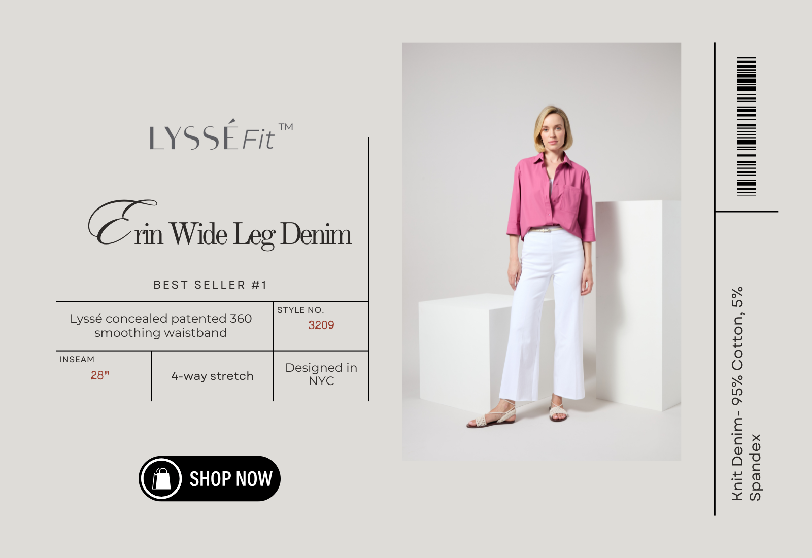 Erin Wide Leg Denim (28" Inseam)