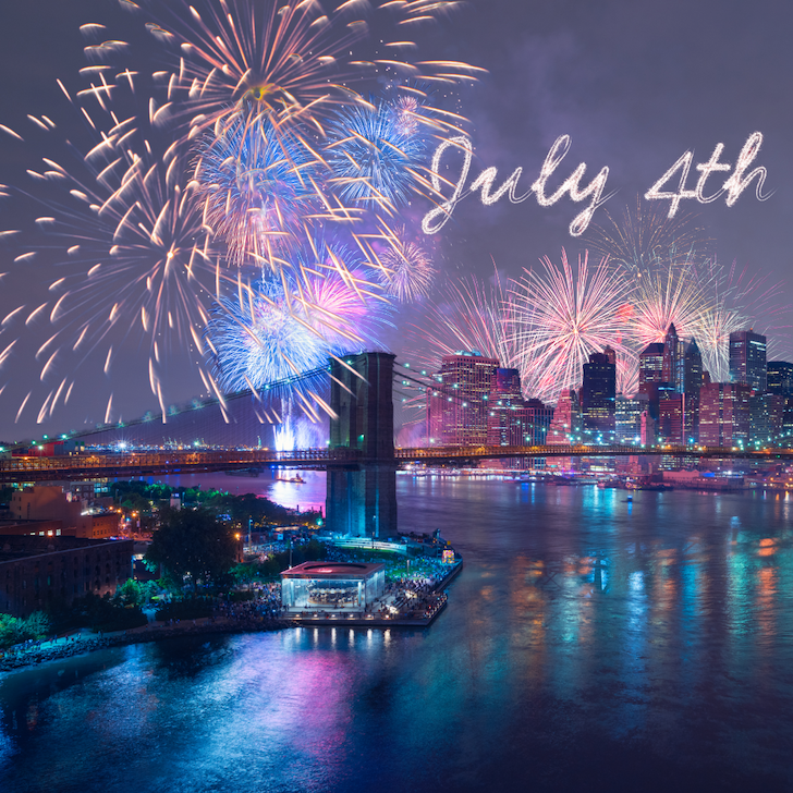 Empire State Building with Fireworks