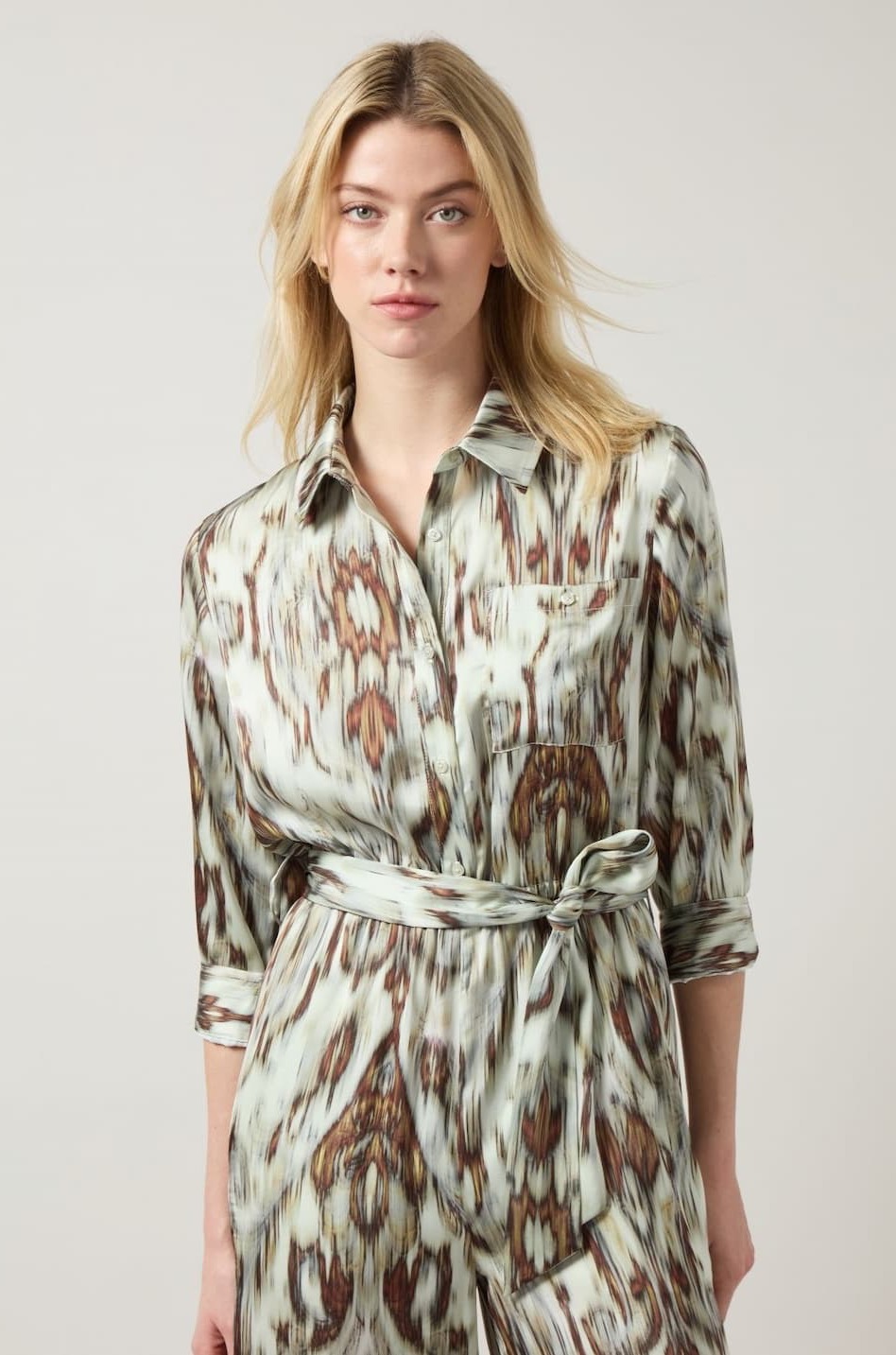 Dahlia Belted Satin Wide Leg Jumpsuit