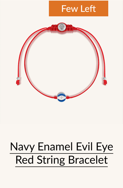 Navy Enamel Evil Eye Red String Bracelet
