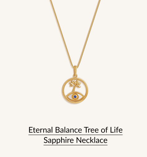 Eternal Balance Tree of Life Sapphire Necklace