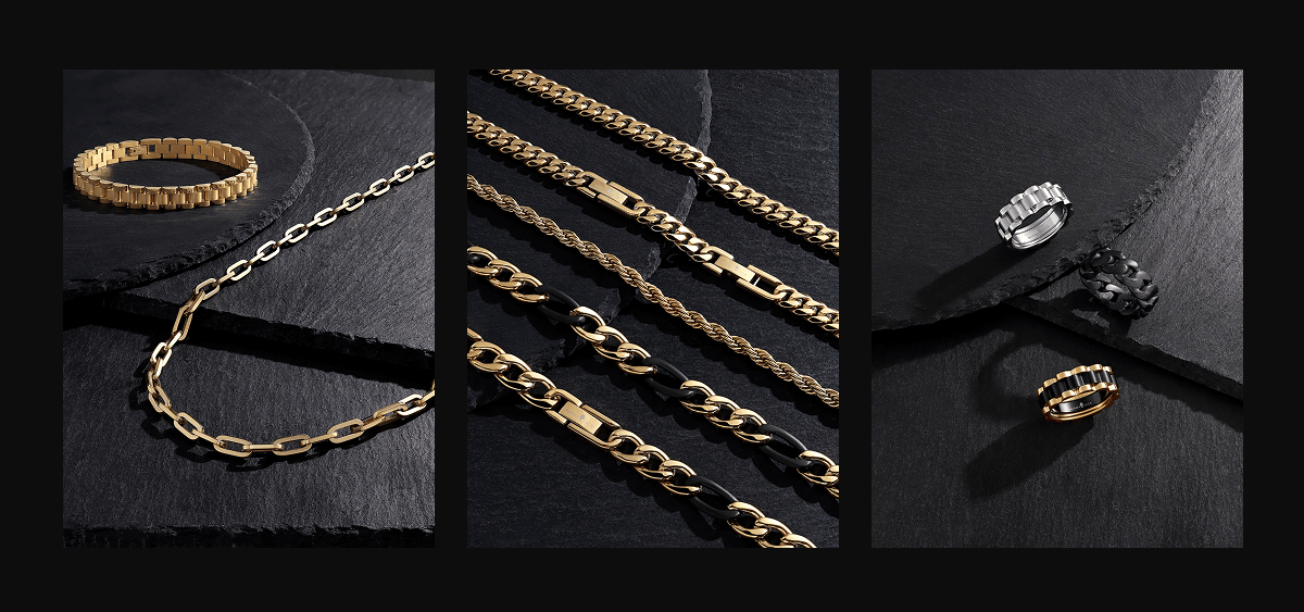 3 images of men's stainless collection