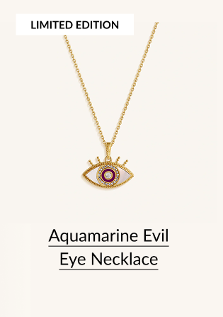 LIMITED EDITION Aquamarine Evil Eye Necklace