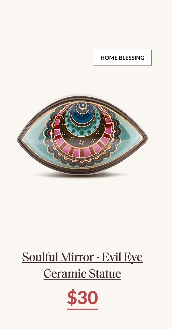 Soulful Mirror- Evil Eye Ceramic Statue