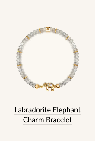 Labradorite Elephant Charm Bracelet