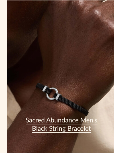 Sacred Abundance Men's Black String Bracelet