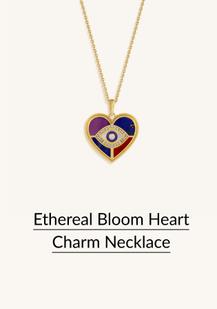 Ethereal Bloom Heart Charm Necklace