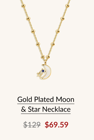 Gold Plated Moon & Star Necklace
