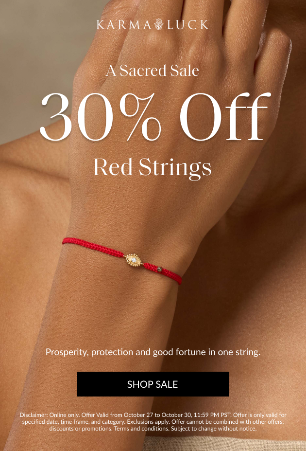30% off all red strings