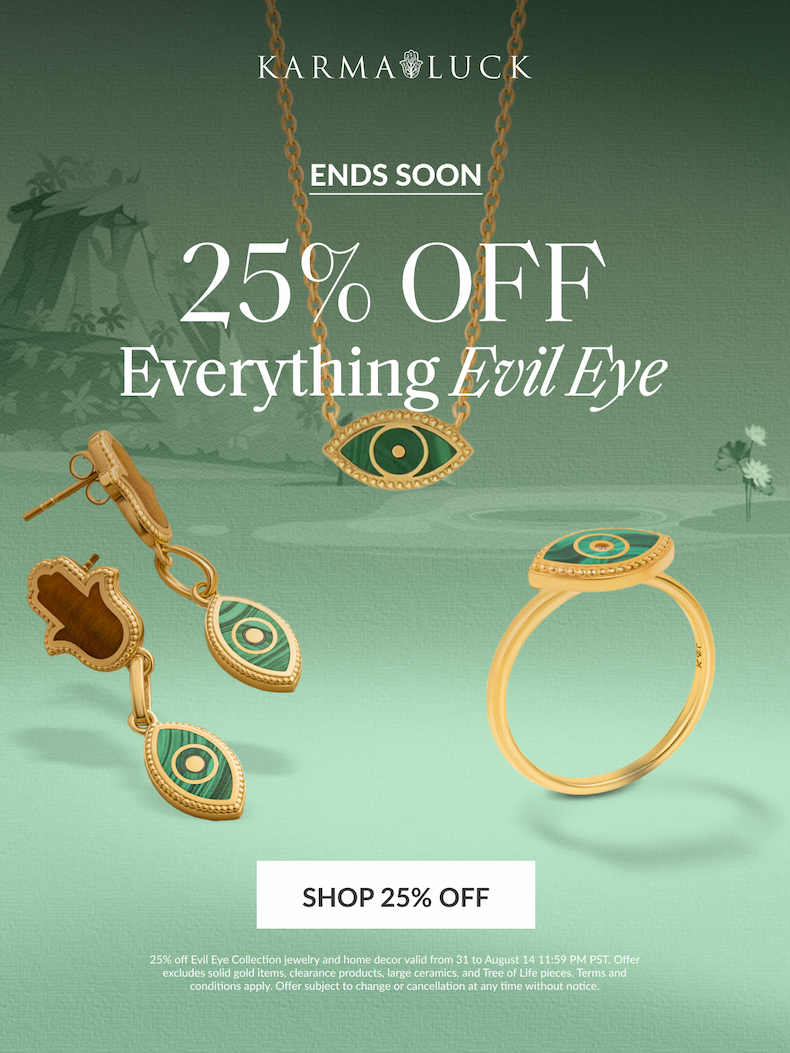 ends soon 25% off evil eye