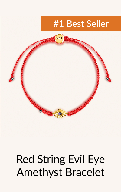Red String Evil Eye Amethyst Bracelet