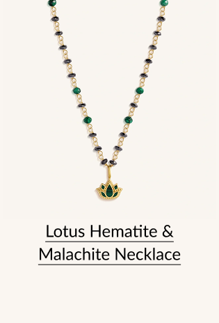 Lotus Hematite & Malachite Necklace