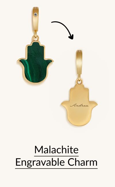 Malachite Engravable Charm