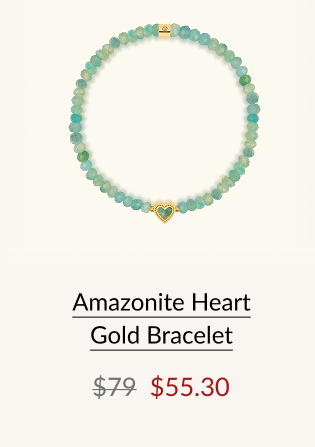 Amazonite Heart Gold Bracelet