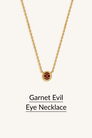 Garnet Evil Eye Necklace