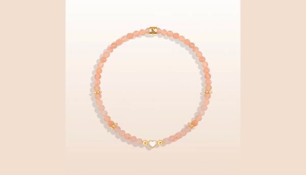 Divine Love - Peach Moonstone Heart Bracelet