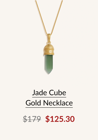 Jade Cube Gold Necklace