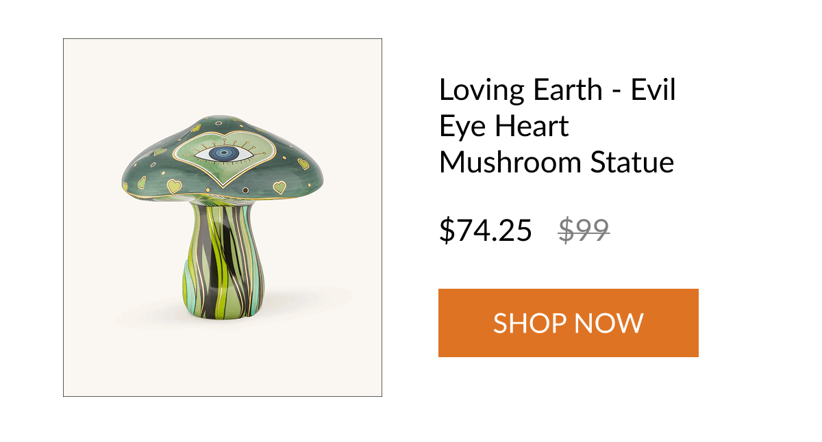 Loving Earth - Evil Eye Heart Mushroom Statue