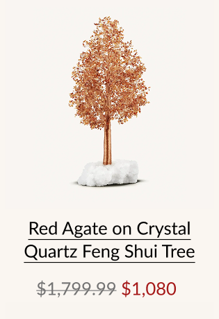 Red Agate on Crystal Quartz Feng Shui Tree