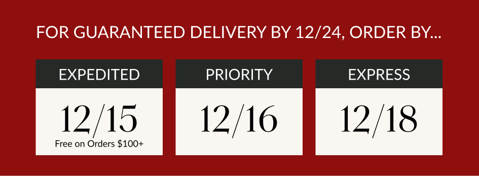 FOR GUARANTEED DELIVERY BY 12/24, ORDER BY...