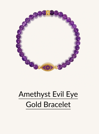 Amethyst Evil Eye Gold Bracelet