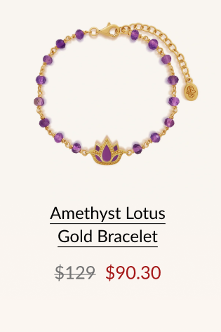 Amethyst Lotus Gold Bracelet