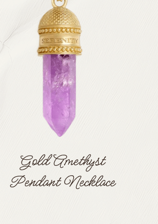 Gold Amethyst Pendant Necklace