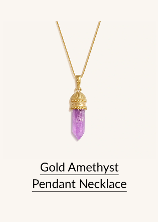 Gold Amethyst Pendant Necklace