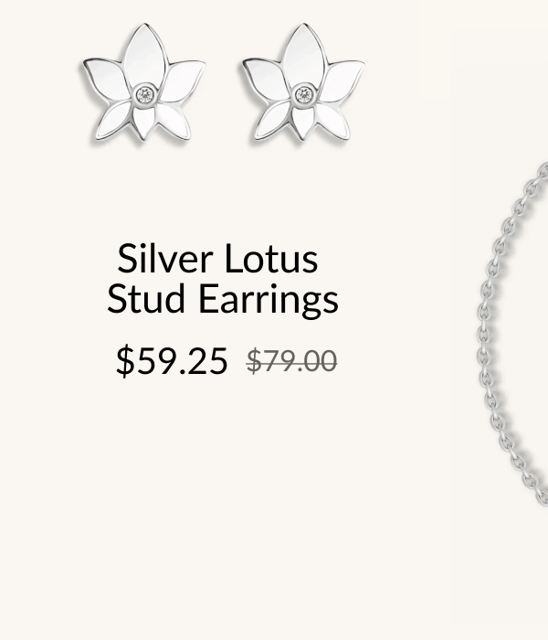 Silver Lotus Stud Earrings $59.25
