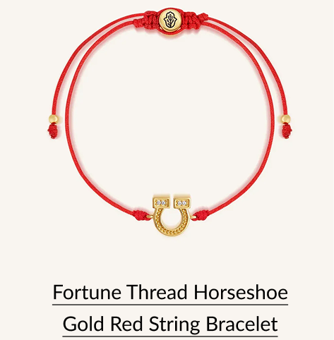 Fortune Thread Horseshoe Gold Red String Bracelet