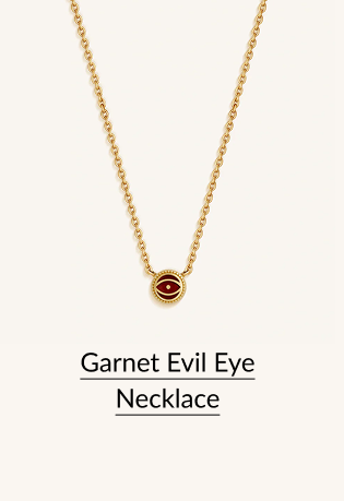Garnet Evil Eye Necklace
