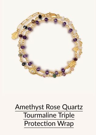 Amethyst Rose Quartz Tourmaline Triple Protection Wrap