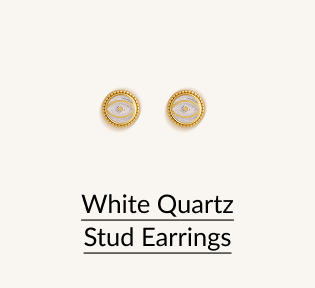 White Quartz Stud Earrings