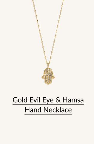 Gold Evil Eye & Hamsa Hand Necklace