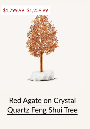Red Agate on Crystal Quartz Feng Shui Tree