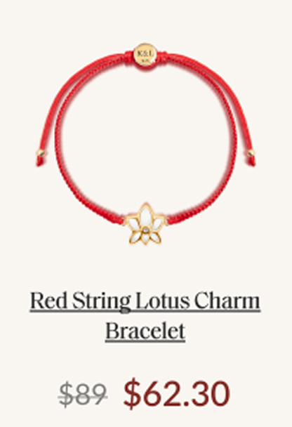 Obstacle Crusher Red String Lotus Charm Bracelet