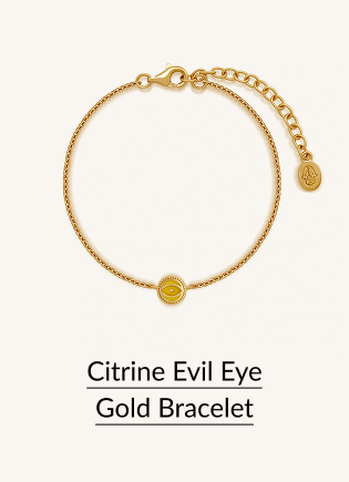 Citrine Evil Eye Gold Bracelet